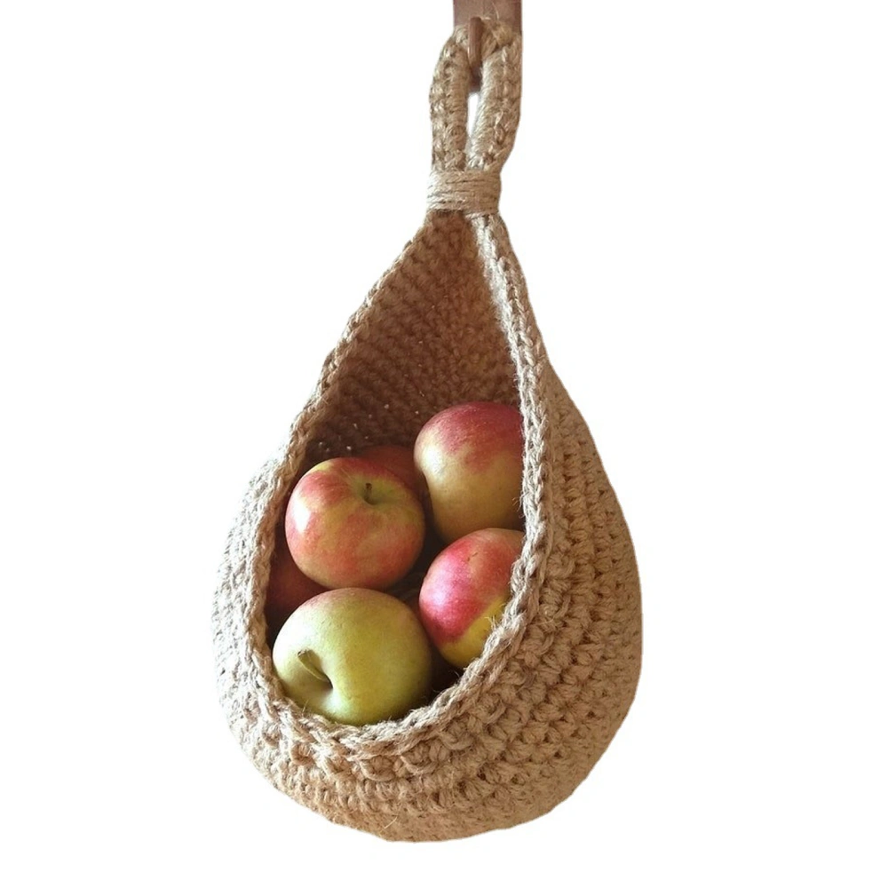 Handmade Woven Hanging Wall Basket Natural Wicker Handed Container