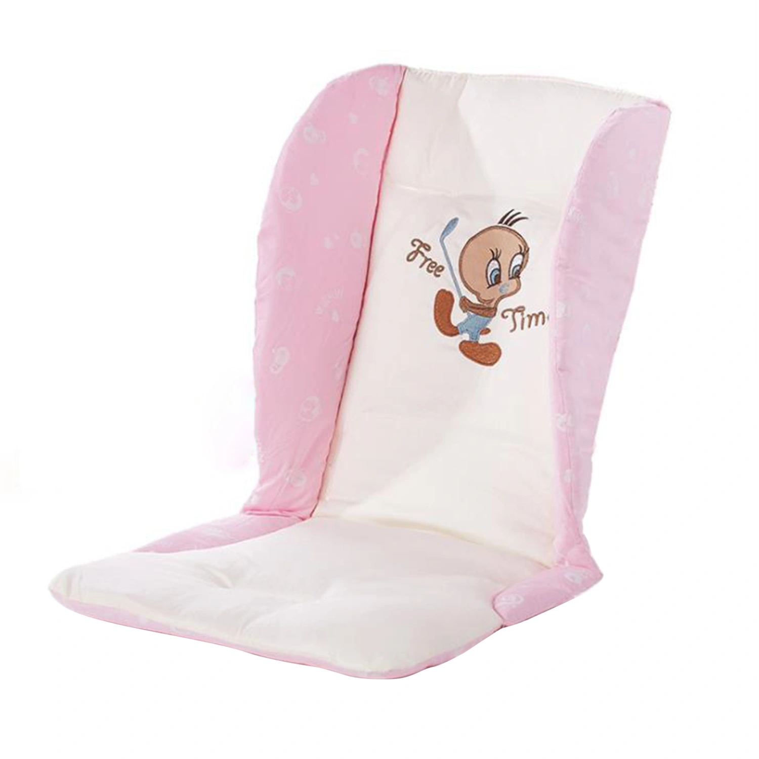 Baby Stroller Cushion with Duck Embroidery, Bright Color Cotton