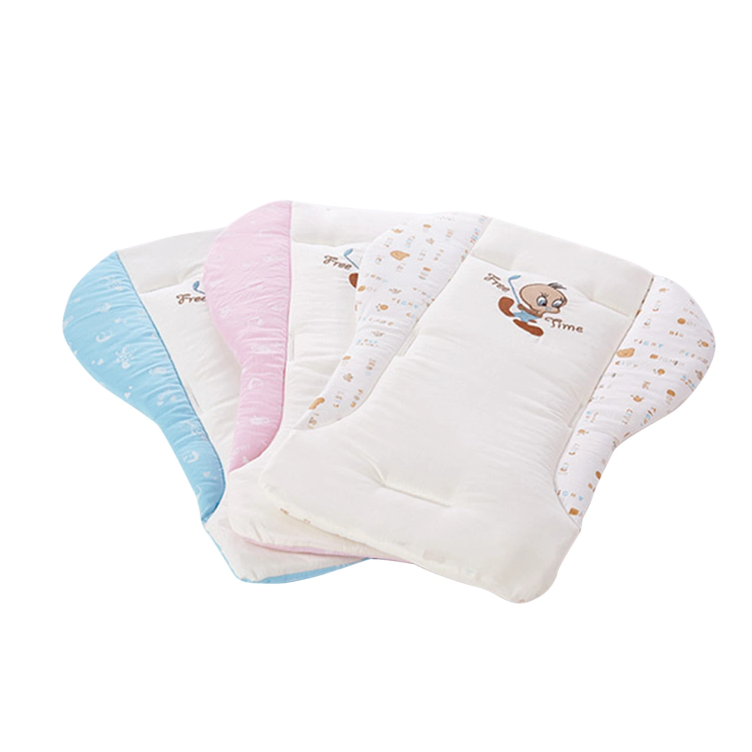 Baby Stroller Cushion with Duck Embroidery, Bright Color Cotton