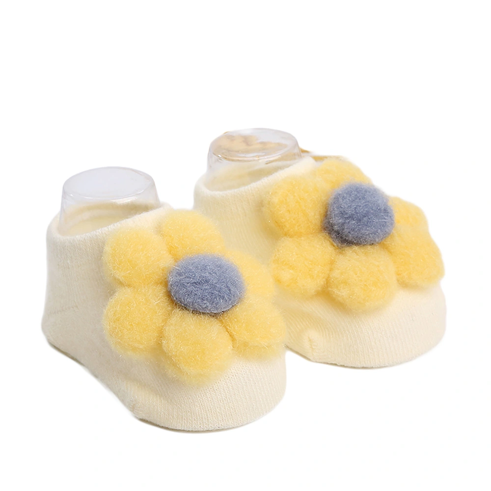 Baby Anti-slip Short Floor Socks, Ankle Sock with 3D Plush Flower