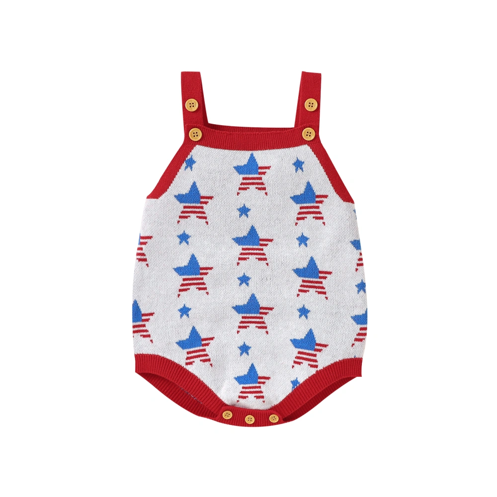 Baby Girls Summer Sleeveless Stars Print Casual Sling Playsuit