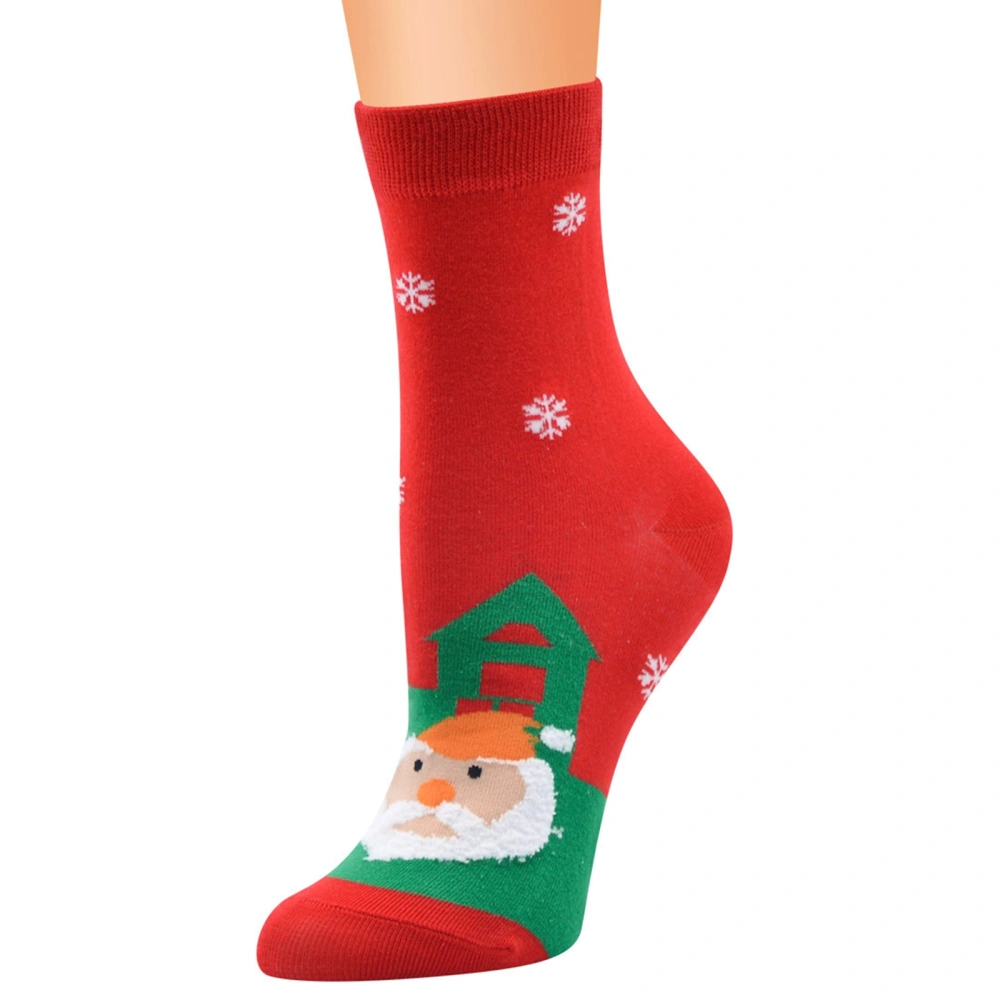 Christmas Women Knee-high Stockings, Cartoon Mid-calf Length Socks