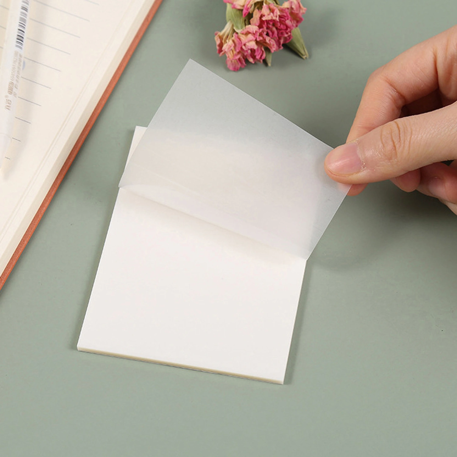 50 Sheets Clear Notes, Square Shape Transparent Sticky Note Pad