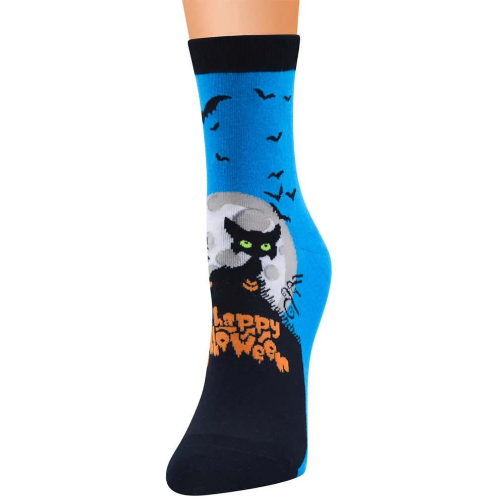 Halloween Women Knee-high Stockings, Cartoon Mid-calf Length Socks