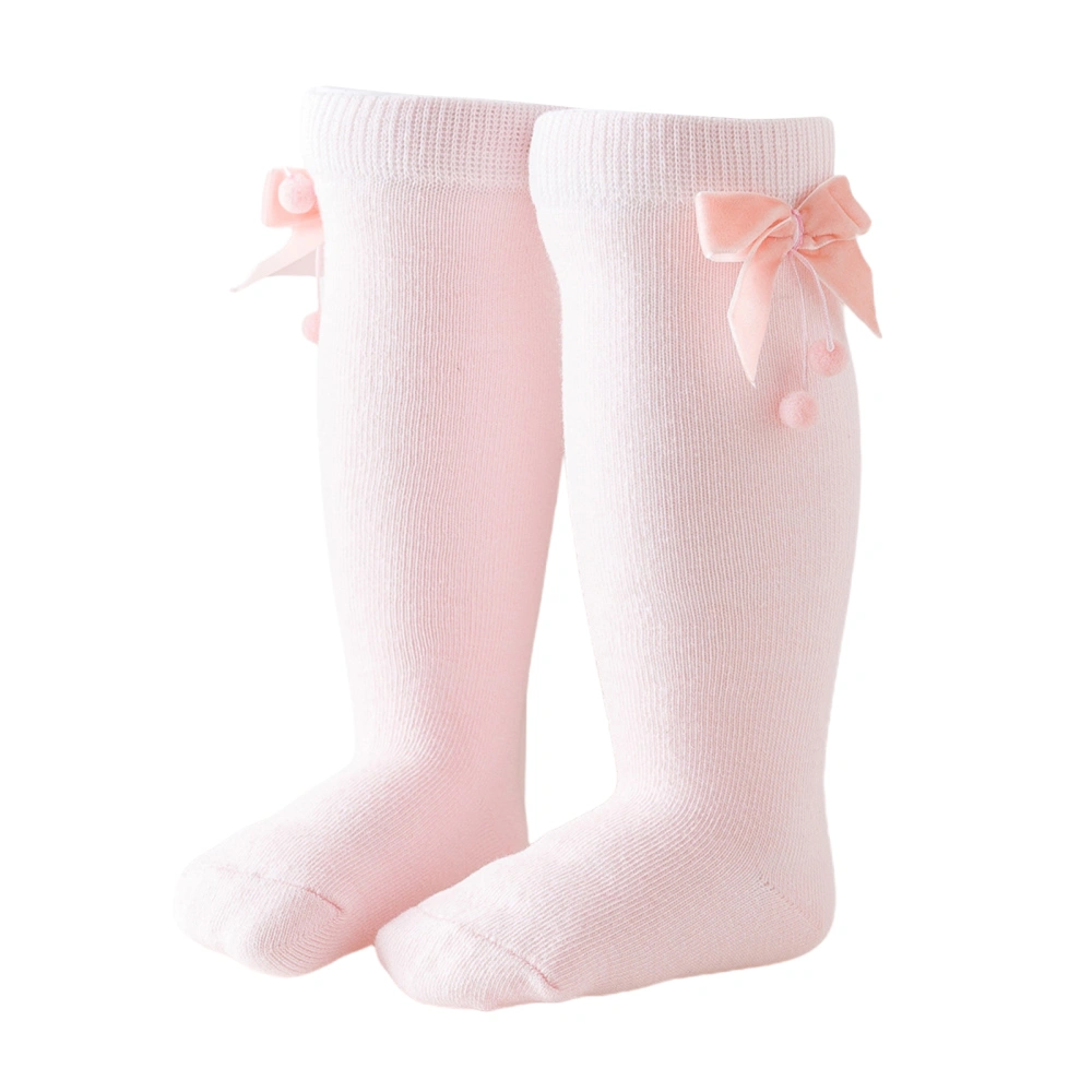 Toddlers Knee-high Stockings, Autumn Velvet Bow Mid-calf Length Socks