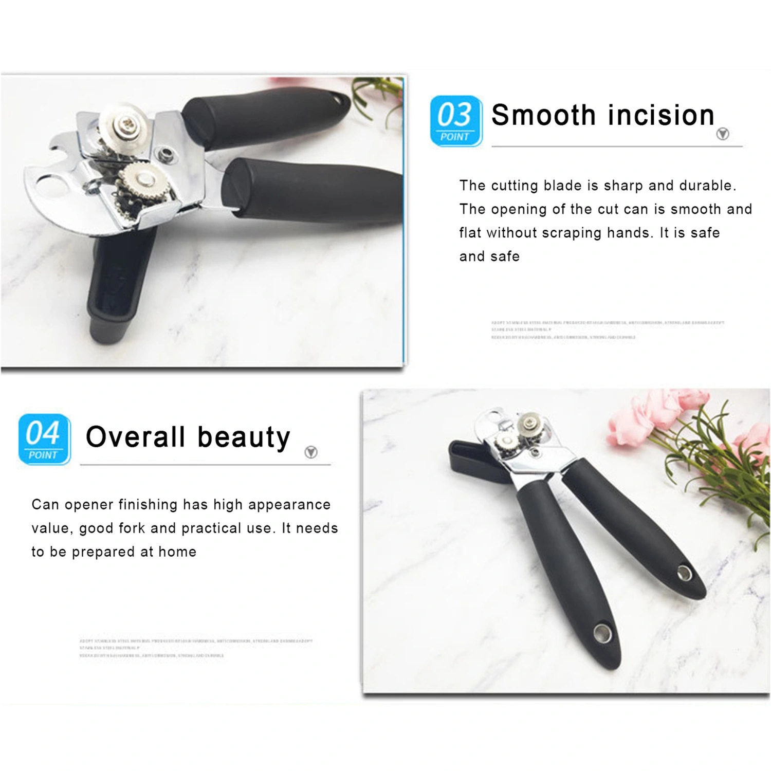 Stainless Steel Manual Can Opener Handheld Heavy Duty Lid Opener