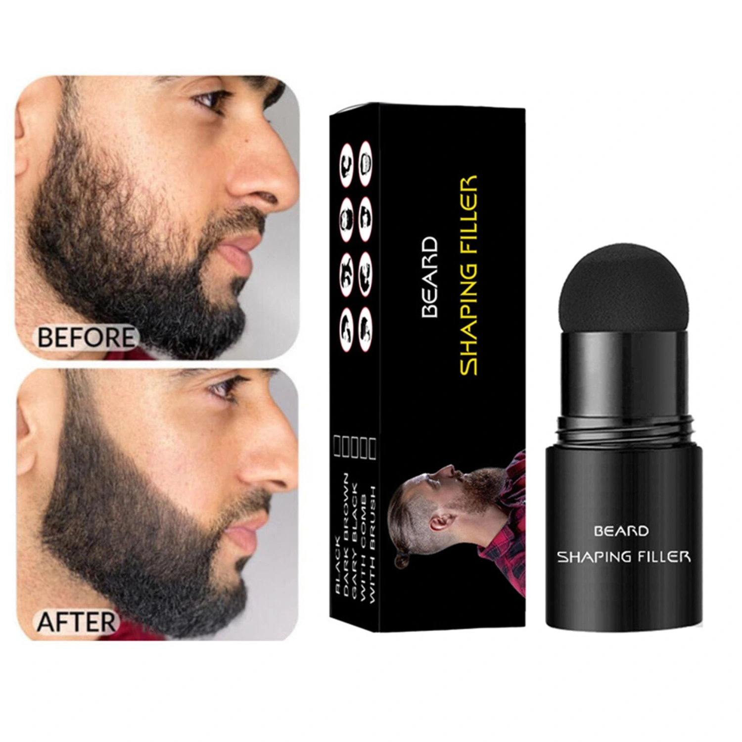 Men's Beard Tool Waterproof Sweat-proof Four-pronged Tip Filling Rod