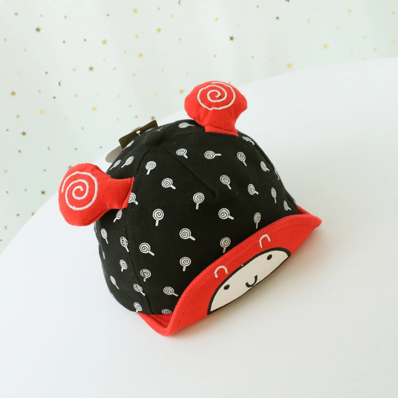 Baby Casual Beanie Hat, Lollipop Printed Cap with Adjustable Magic Sticker