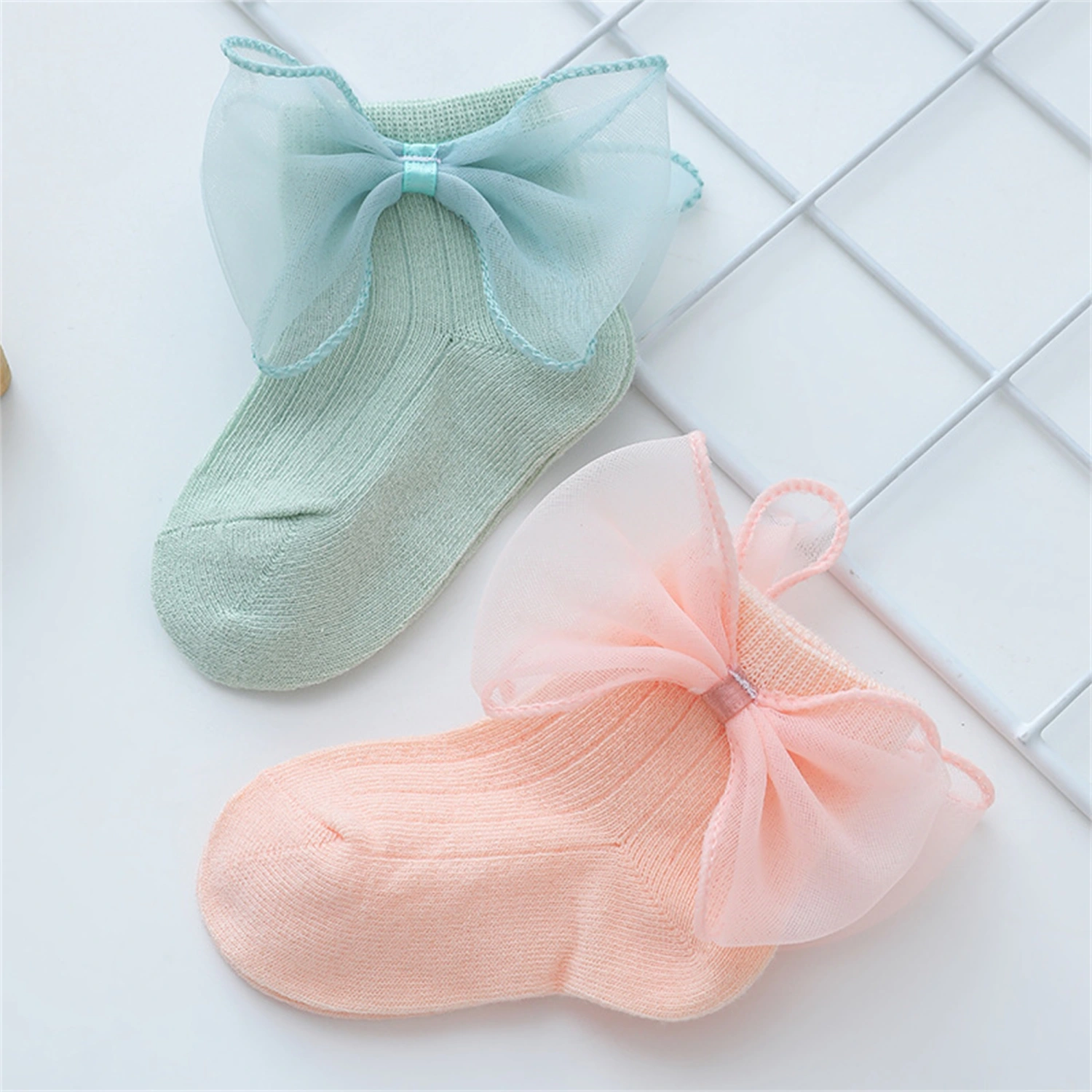 Infant Girls Socks with Bow Cute Baby Princess Dress Socks for Toddler