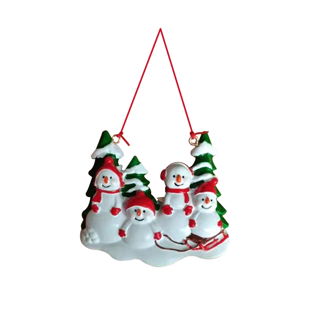 White Snowman and Christmas Tree Shaped Decor with Lanyard for Home