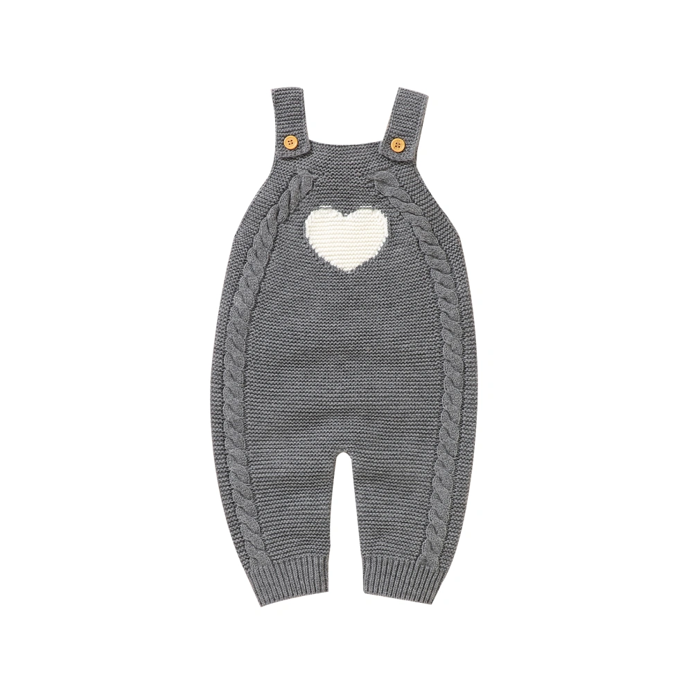 Infant Baby Girls Boys Romper Heart Pattern Sleeveless Strap Jumpsuit