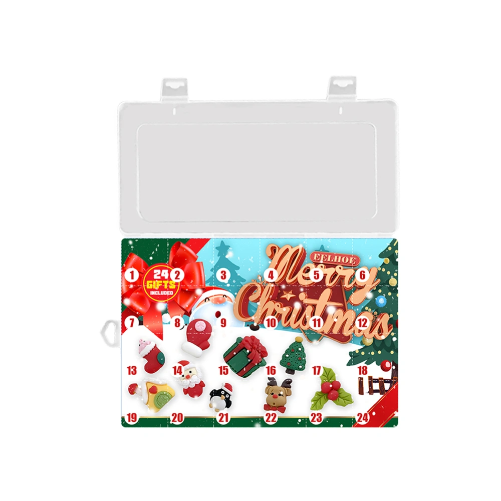 Christmas Countdown Toy Set with Cartoon Shape Desktop Miniature