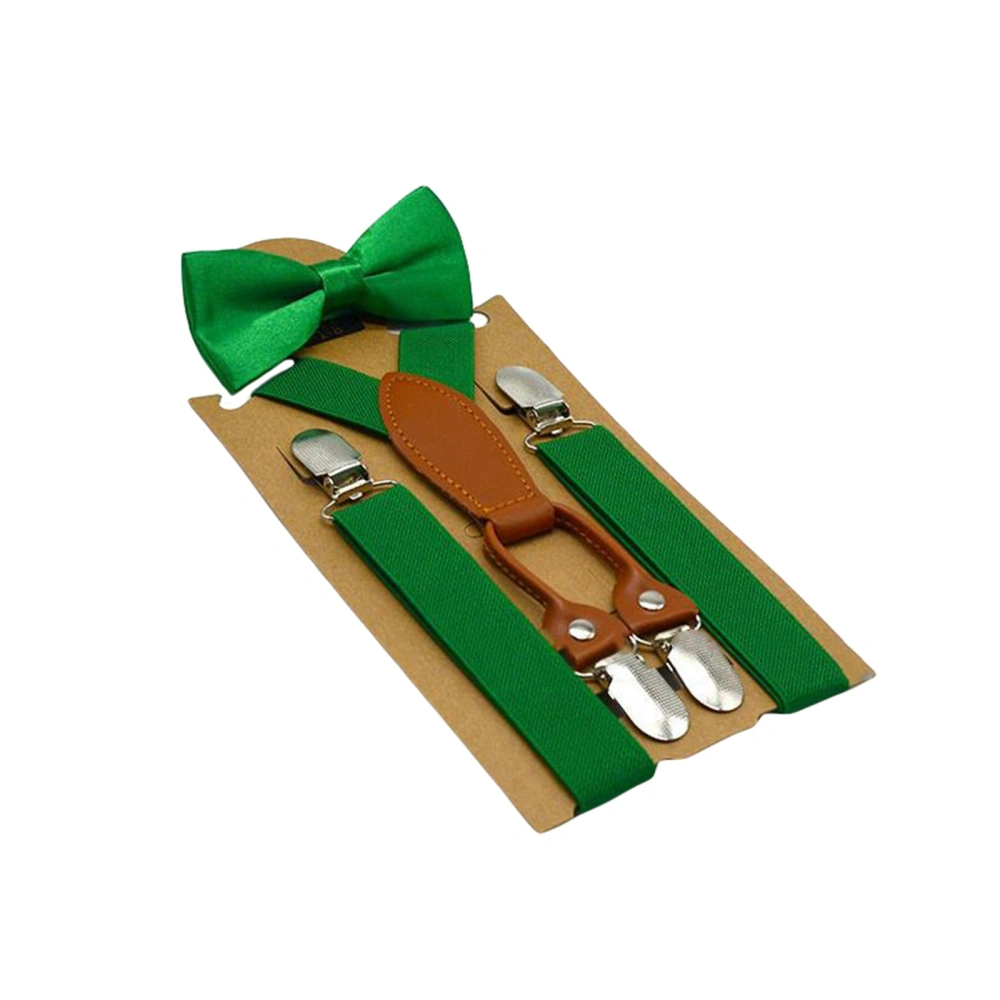 Suspender Strap Bow Tie Set for Boys Clip-on Y-Shape Straps with Tie