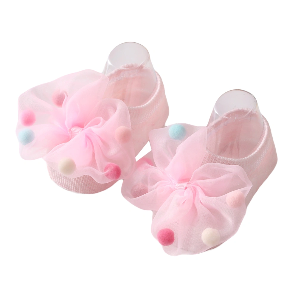 Baby Anti-slip Short Floor Socks, Ankle Sock with Mesh Bow-knot