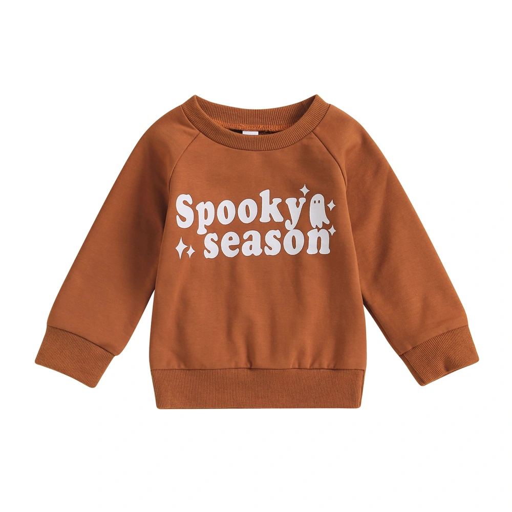 Baby Halloween Sweatshirts Long Sleeve Ghost Letter Print Pullovers