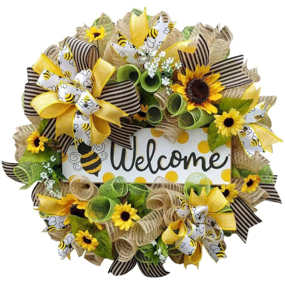 Sunflower Wreath Cartoon Hanging Table Fall Festival Decoration 