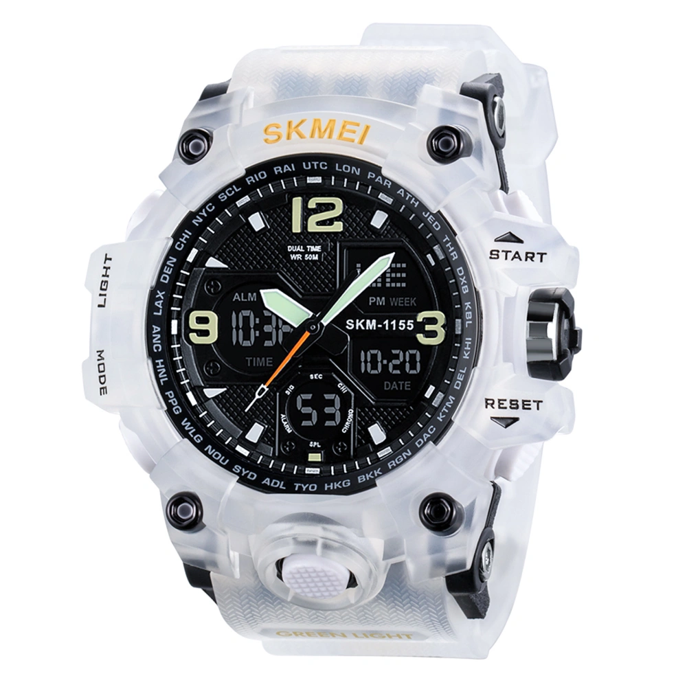 Double Display Electronic Watch, Large Dial Waterproof Wristwatch