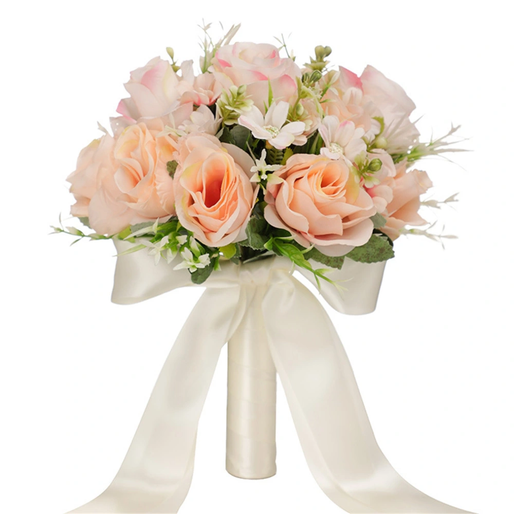 Wedding Bouquets for Bride, Simulating Rose Leaves Bouquet with Silk