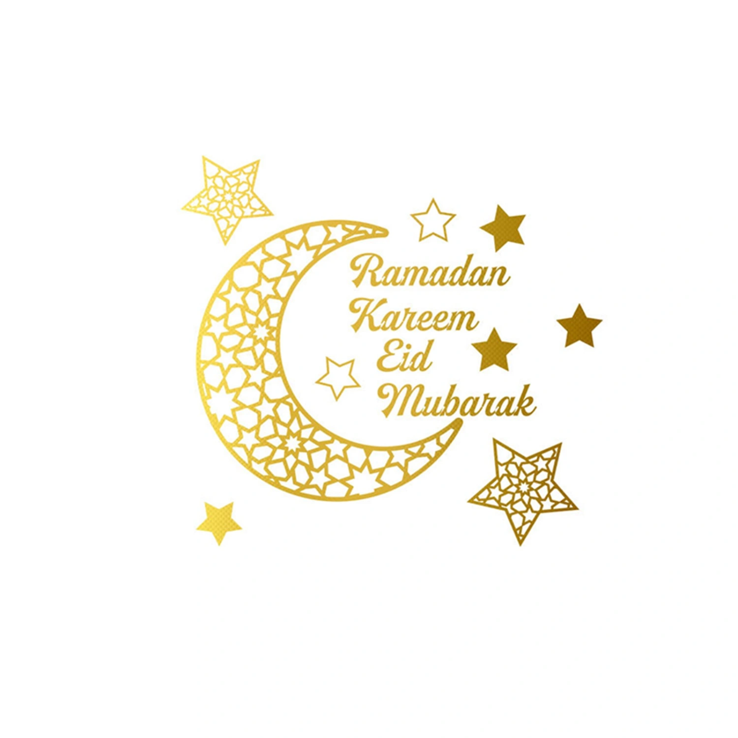 Ramadan Removable Wall Sticker, Stars Moon Written Proverbs Wall Decal