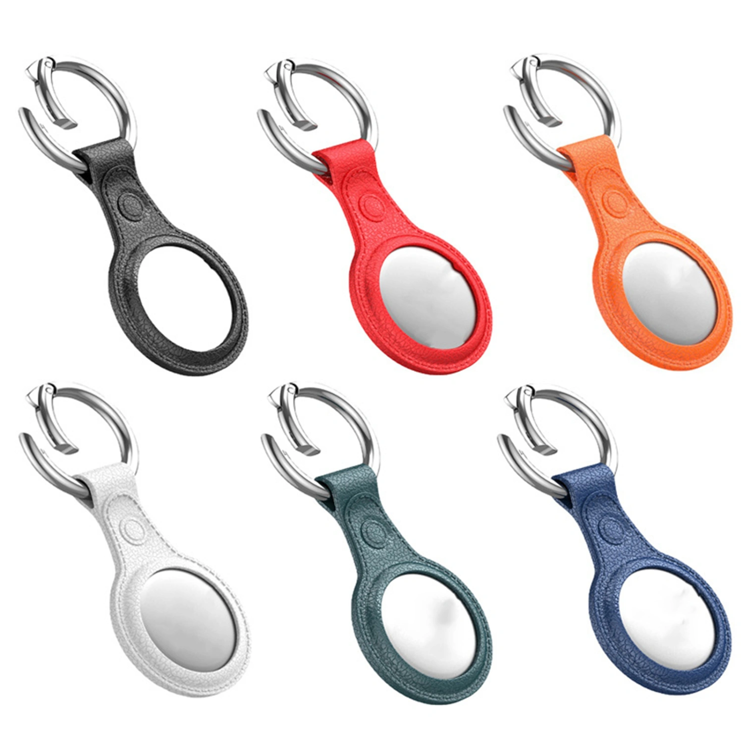 Dustproof Protector for AirTag, PU Smart Tracker Holder with Key Chain