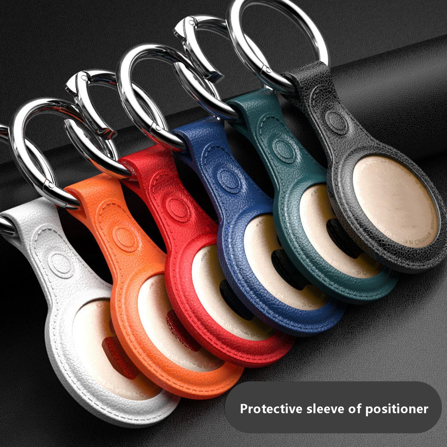 Dustproof Protector for AirTag, PU Smart Tracker Holder with Key Chain