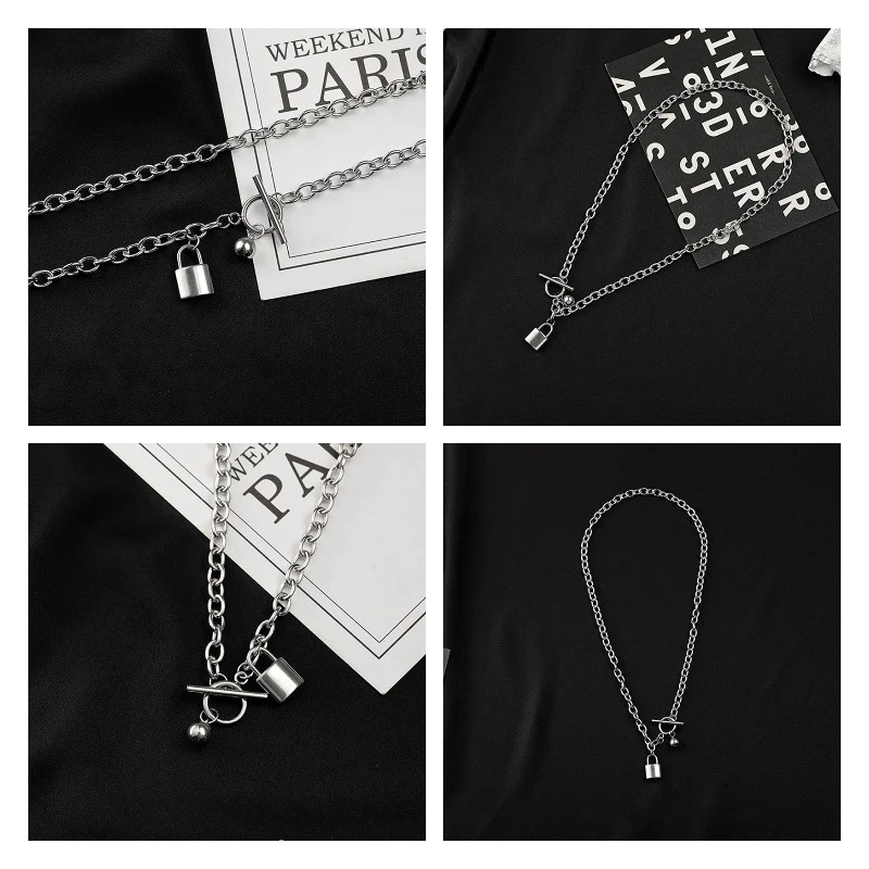 Women Personalized Choker, Adults Lock Bell Pendant Necklace