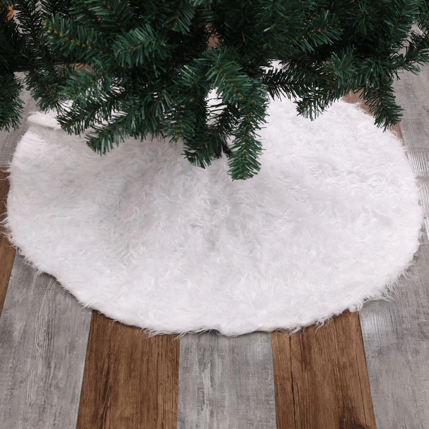 Christmas Tree Skirt, Solid Color Decorative Apron Festival Decoration