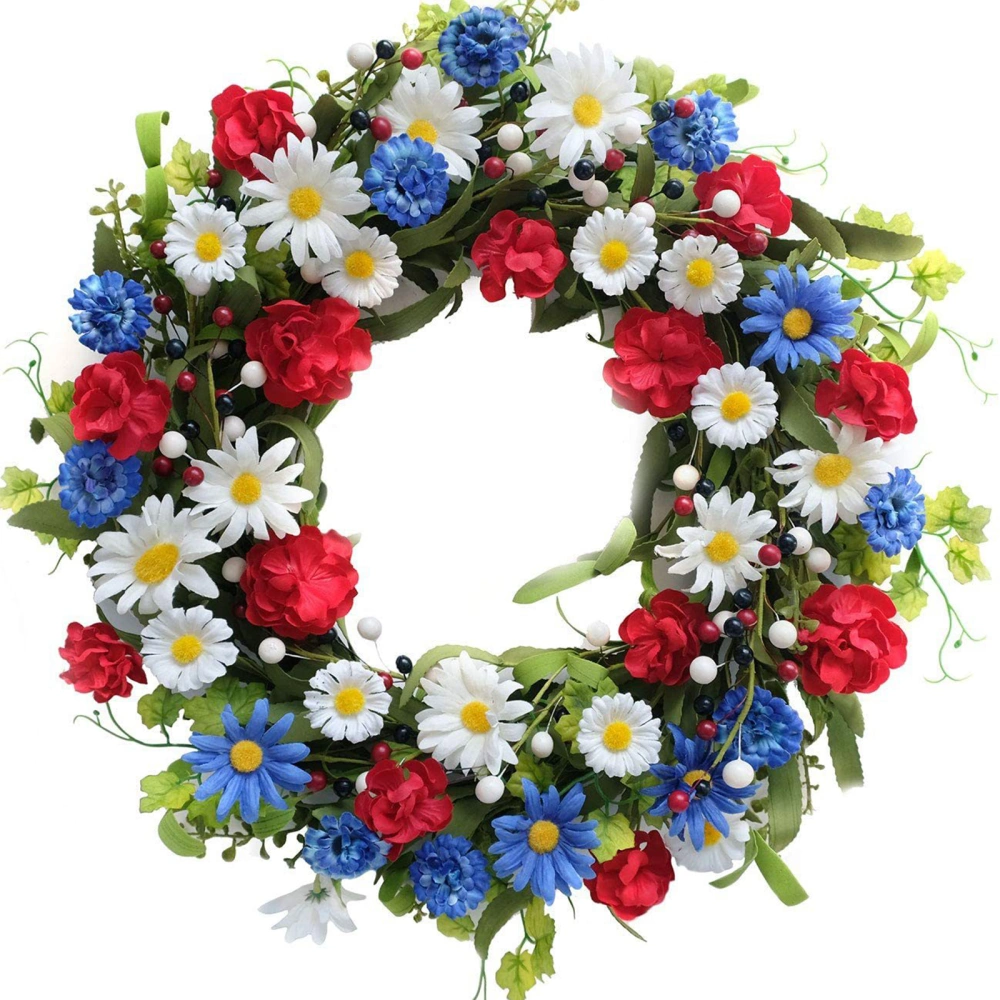 Independence Day Patriotic Wreath, Artificial Flower Decoration