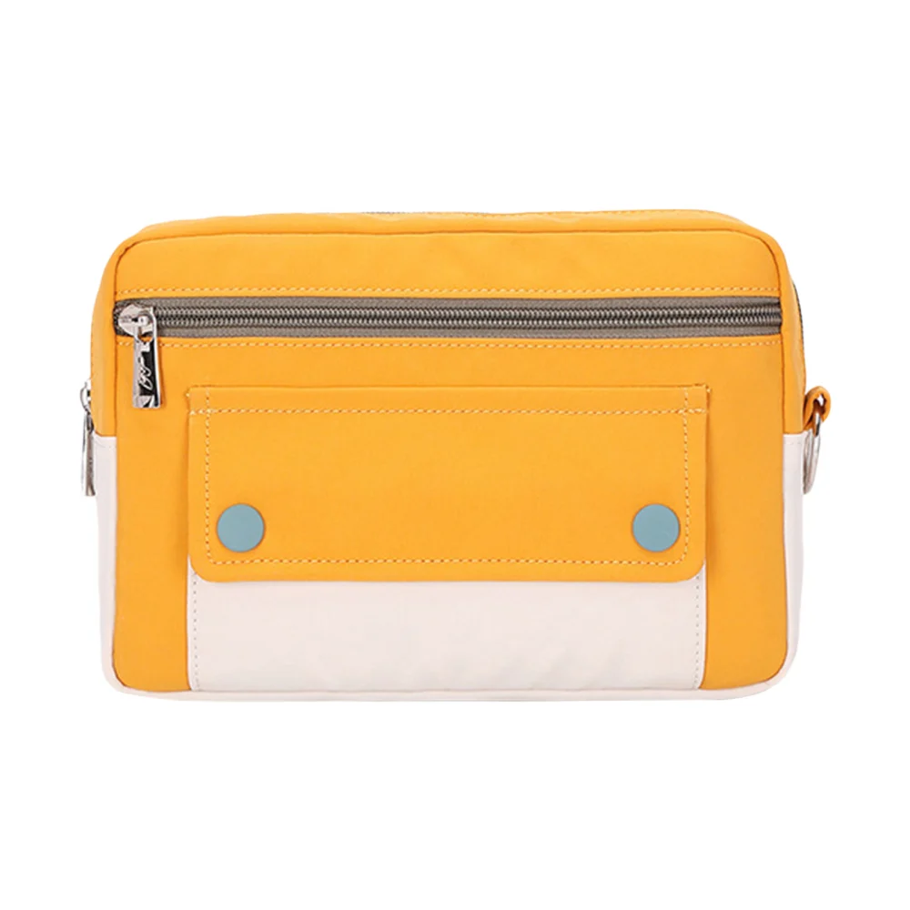 Stationery Bag Contrast Color Three Pockets Zipper Stationery Bag 