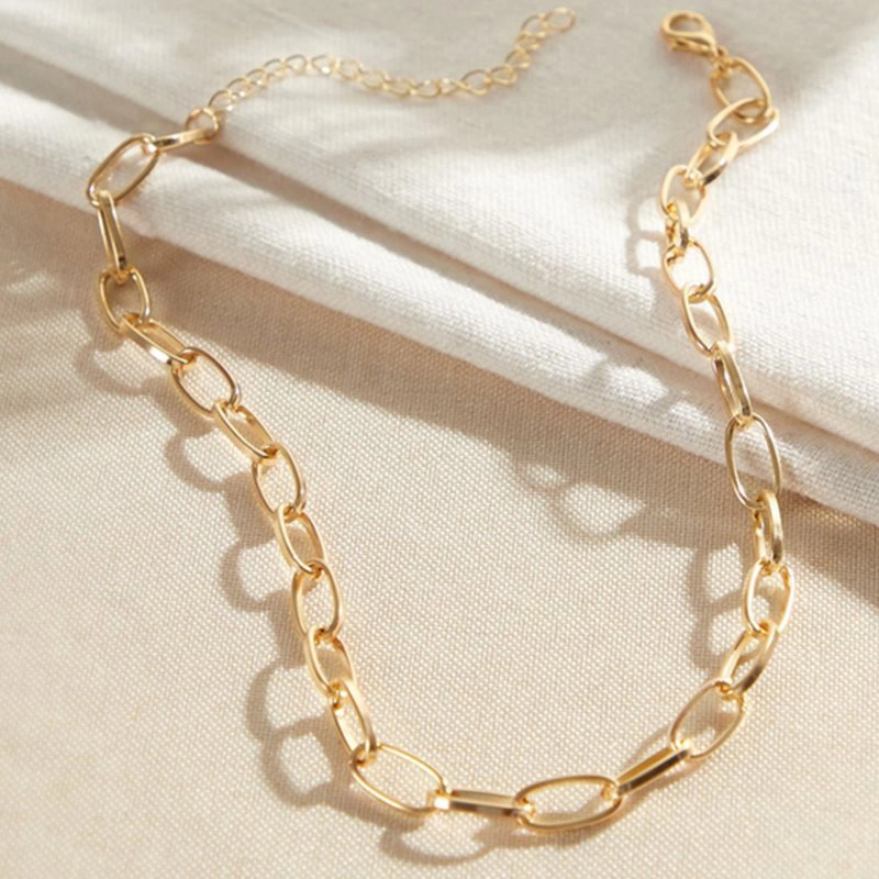 Women Punk Necklace Hollow Out Geometry Sweater Pendant Neck Chain