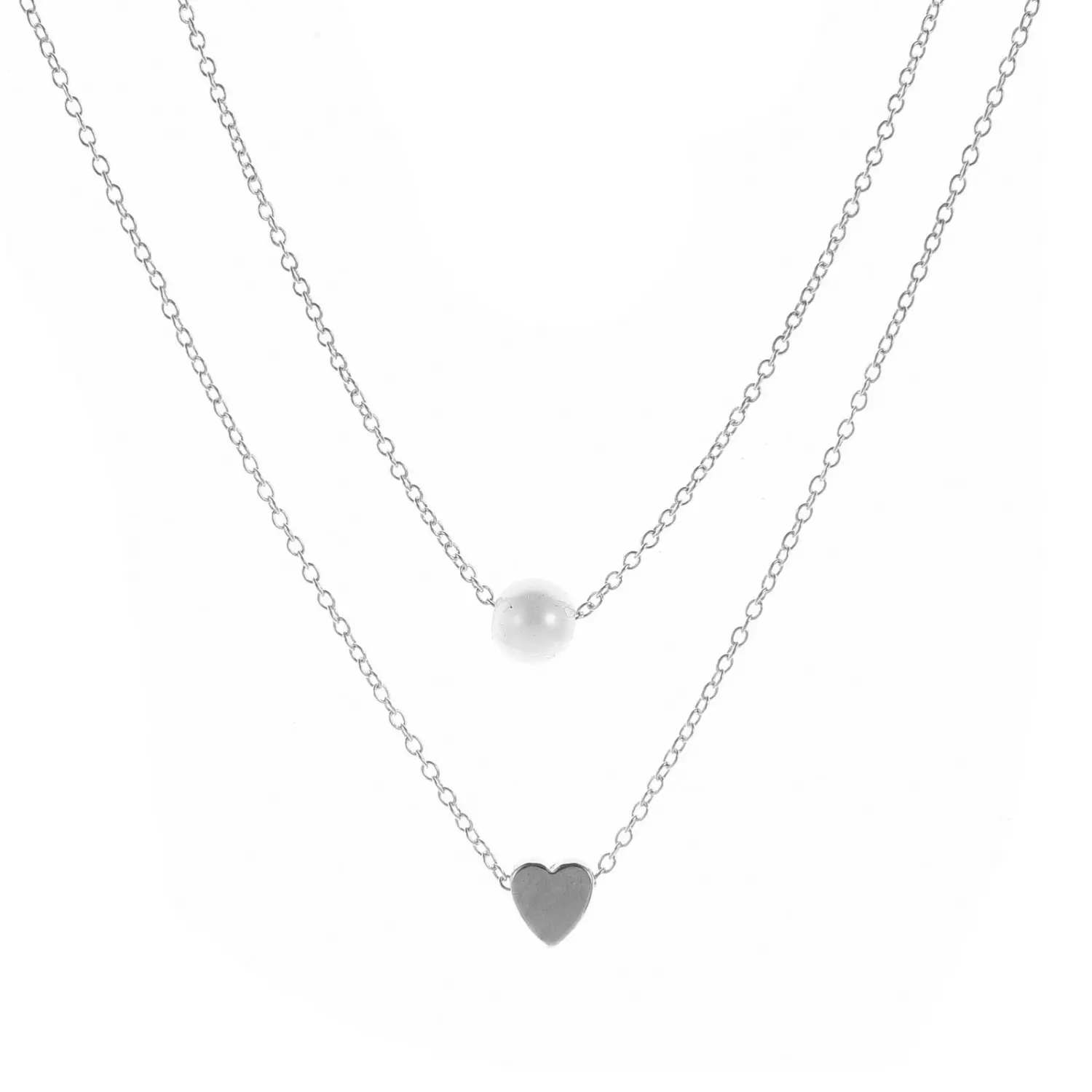 Ladies Temperament Multi-layer Necklace, Heart Pendant Clavicle Chain