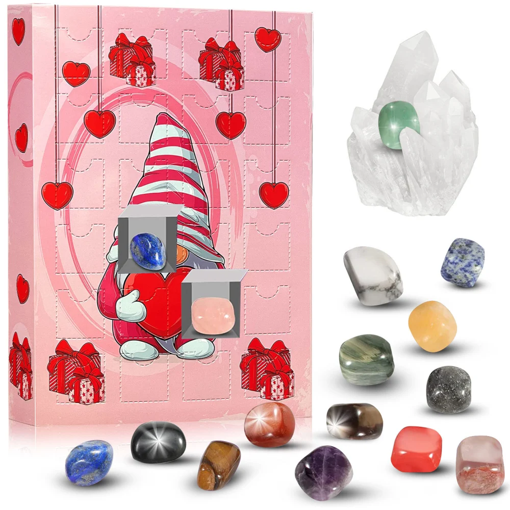 Valentine's Day Advent Calendar 24 Grid Countdown Ore Stone Blind Box