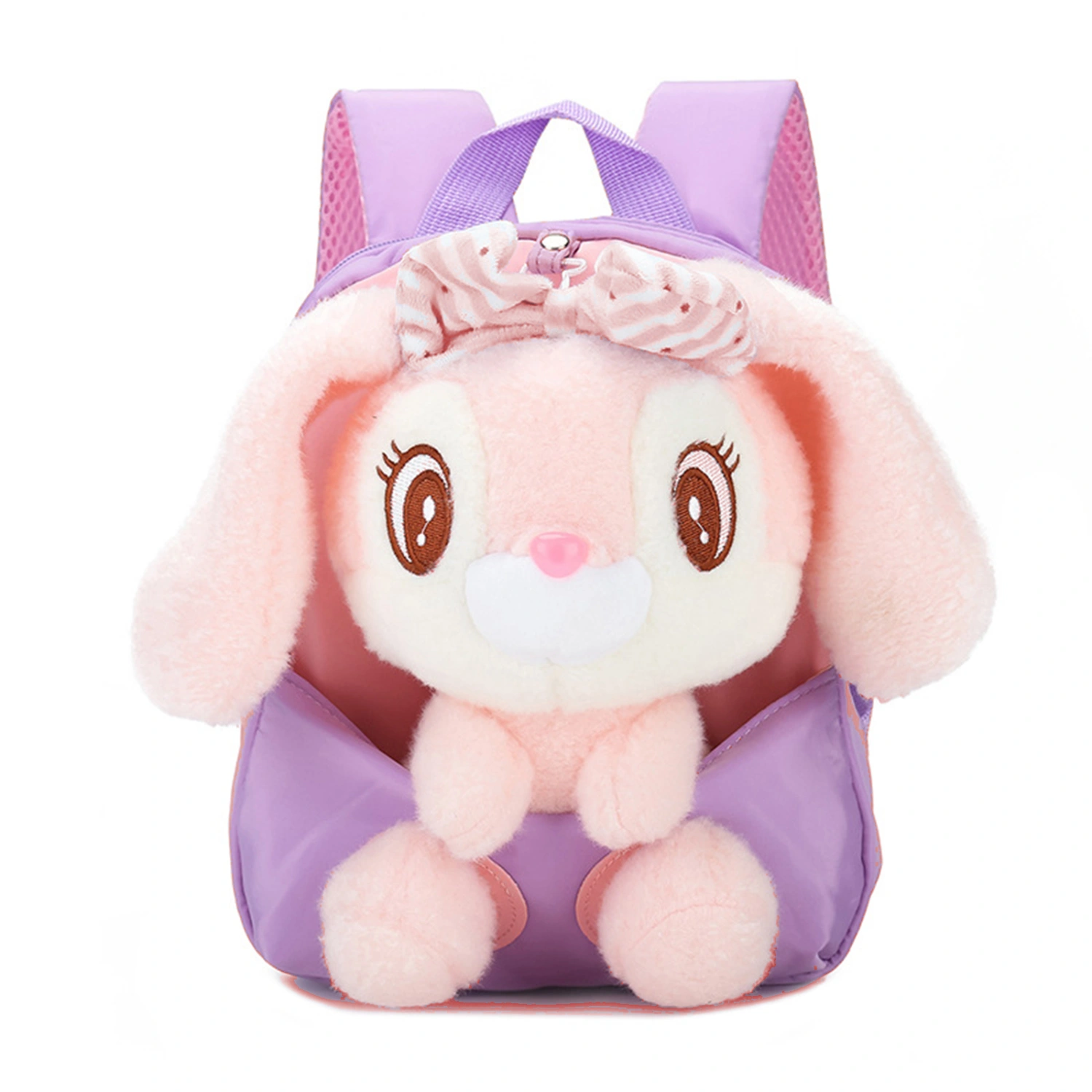 Girls Backpack with Detachable Doll, Cartoon Rabbit Plush Toy Bag