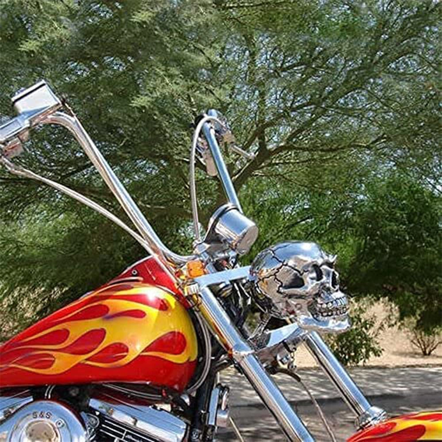 Motorcycle Skull Headlight, Halloween Decorative LED Head Lights