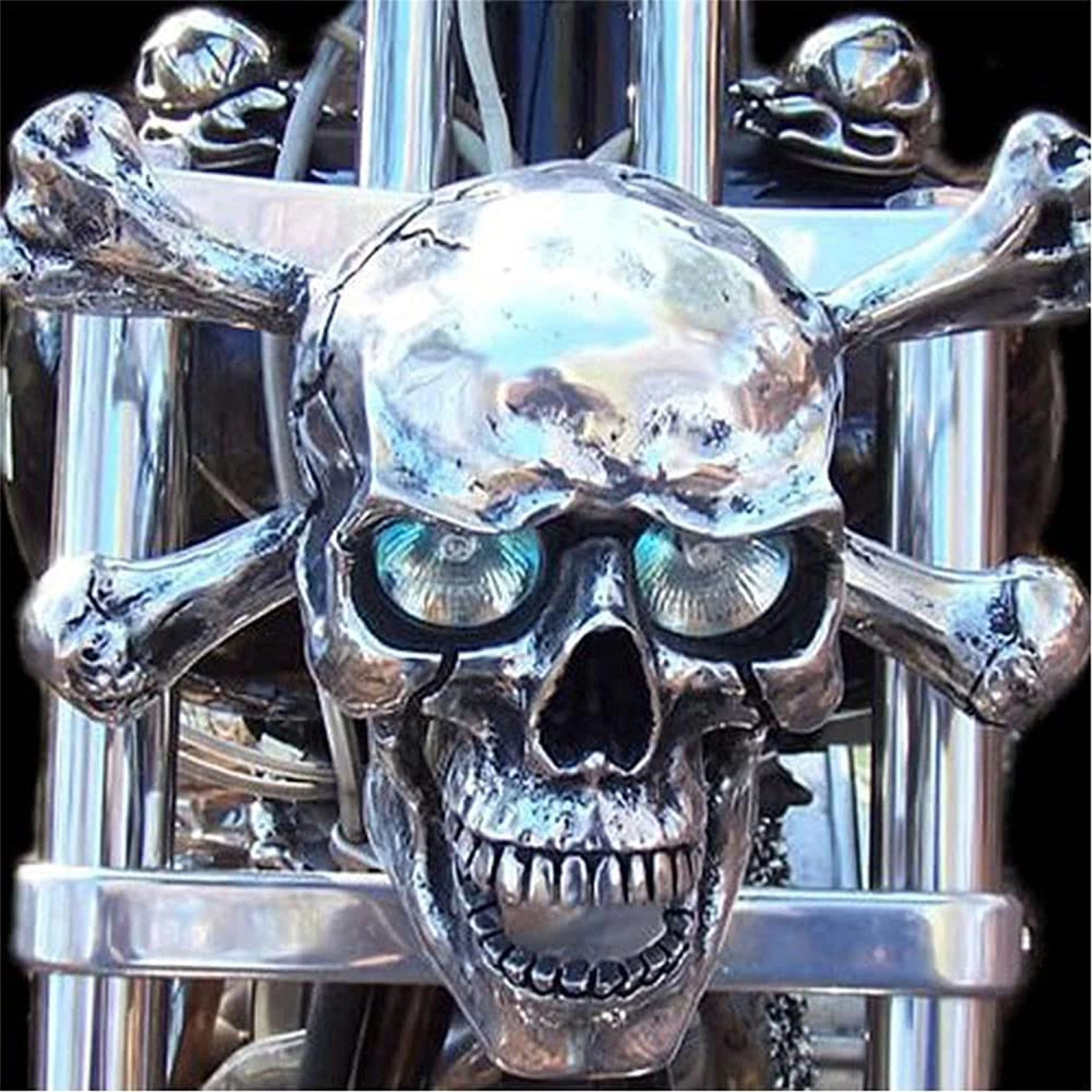 Motorcycle Skull Headlight, Halloween Decorative LED Head Lights