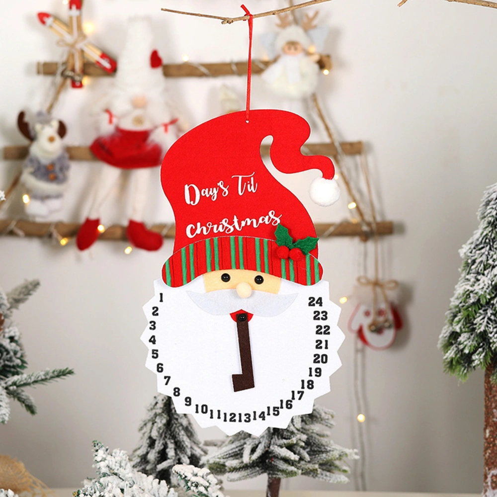 Christmas Decoration Cartoon Santa Claus Countdown Calendar Pendant