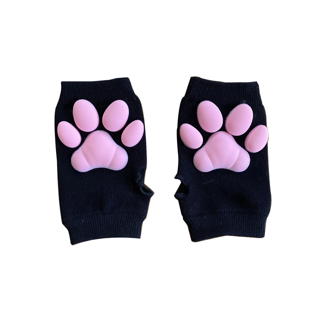 Cartoon Cat Paw Pad Gloves, Thigh High Socks and Short Gloves Set