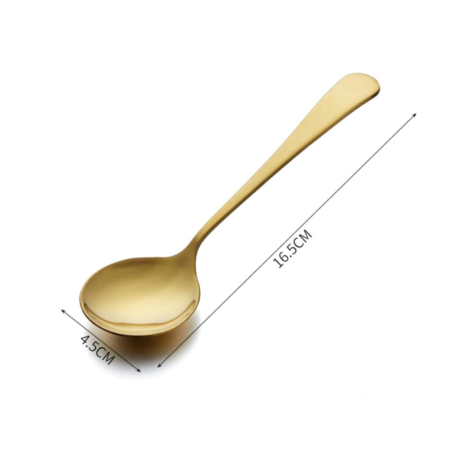 Household Stainless Steel Soup Spoon Round Head Large Gold Spoons