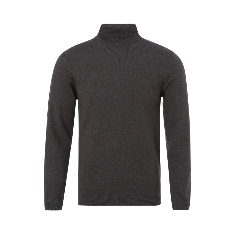 Men Winter Knitwear Long Sleeve High Neck Casual Warm Sweater