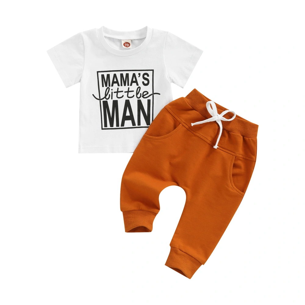 Toddler Boys Suit, Short Sleeve Letter Tops+Pockets Long Pants