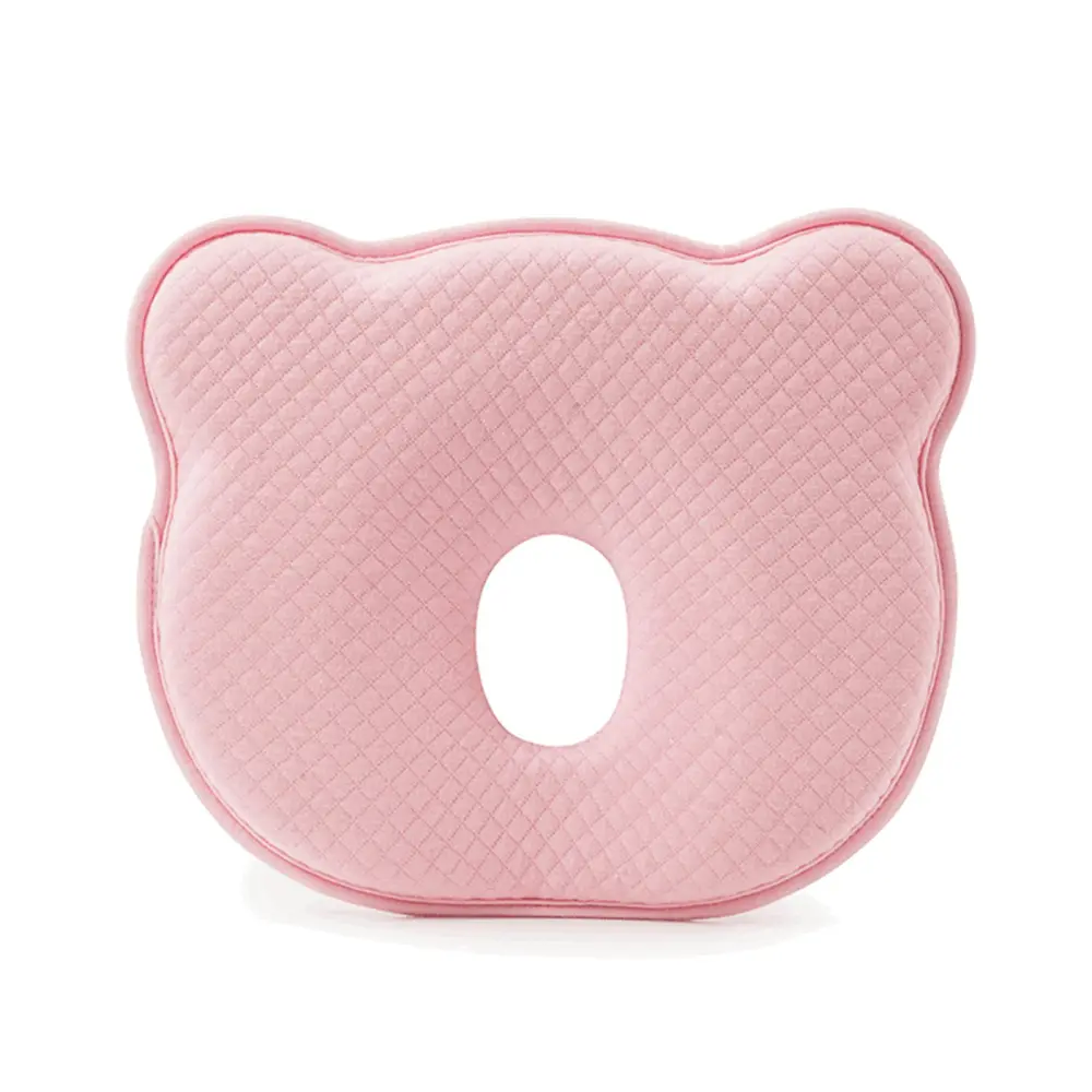 Baby Solid Color Bear Shaped Head Support Pillow Head Shaping Pillow