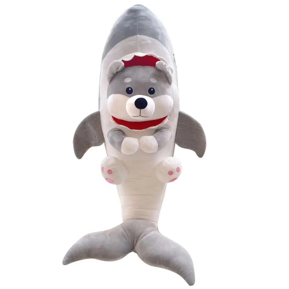 Throw Pillow, Cartoon Shark Dog Plush Doll Stuffed Toy Back Cushion