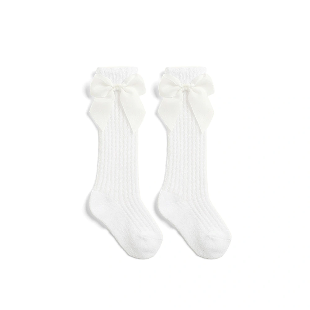 Girls Socks Lace Tulle See Through Bow Summer Long Tube Socks