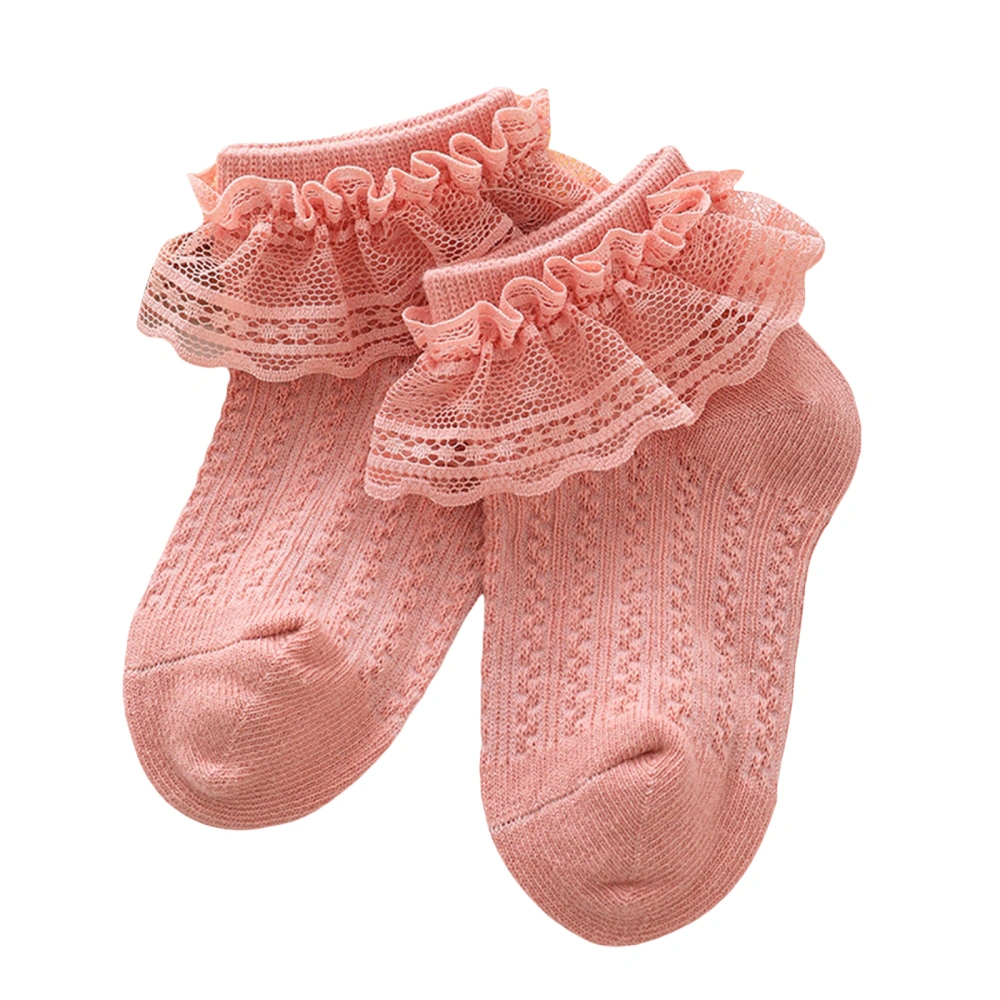 Kids Girls Dance Socks Lace Trim Baby Princess Dress Walking Socks 