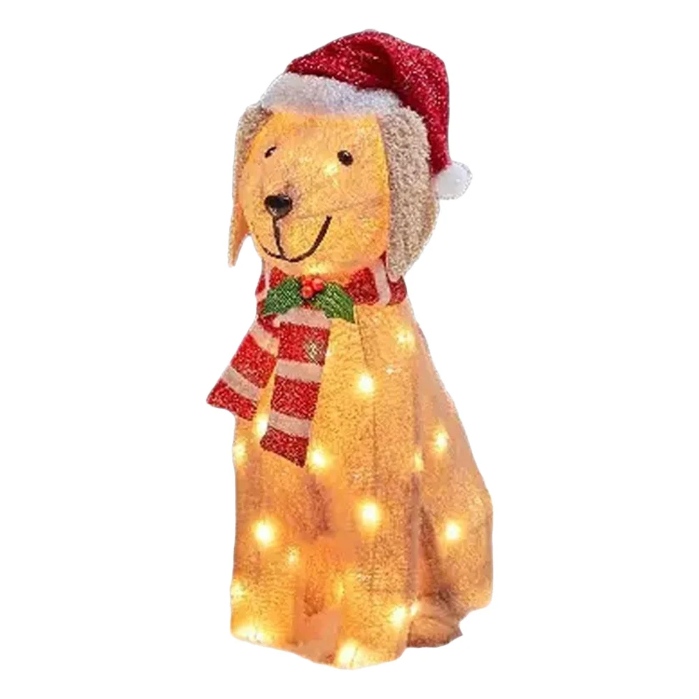 Pre-lit Christmas Decorations, Outdoor Dog Cat Alpaca Decoration