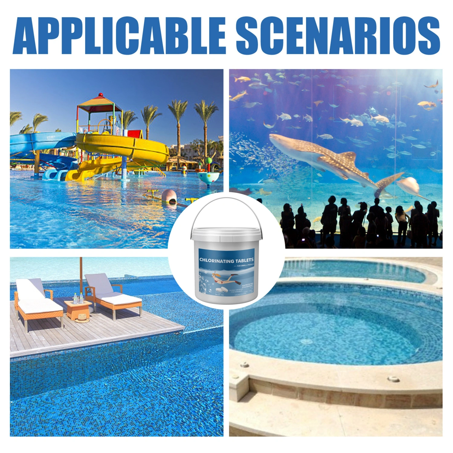 1 Inch Cleaning Chlorine Tablets for Swimming Pools Hot Tubs & Spas