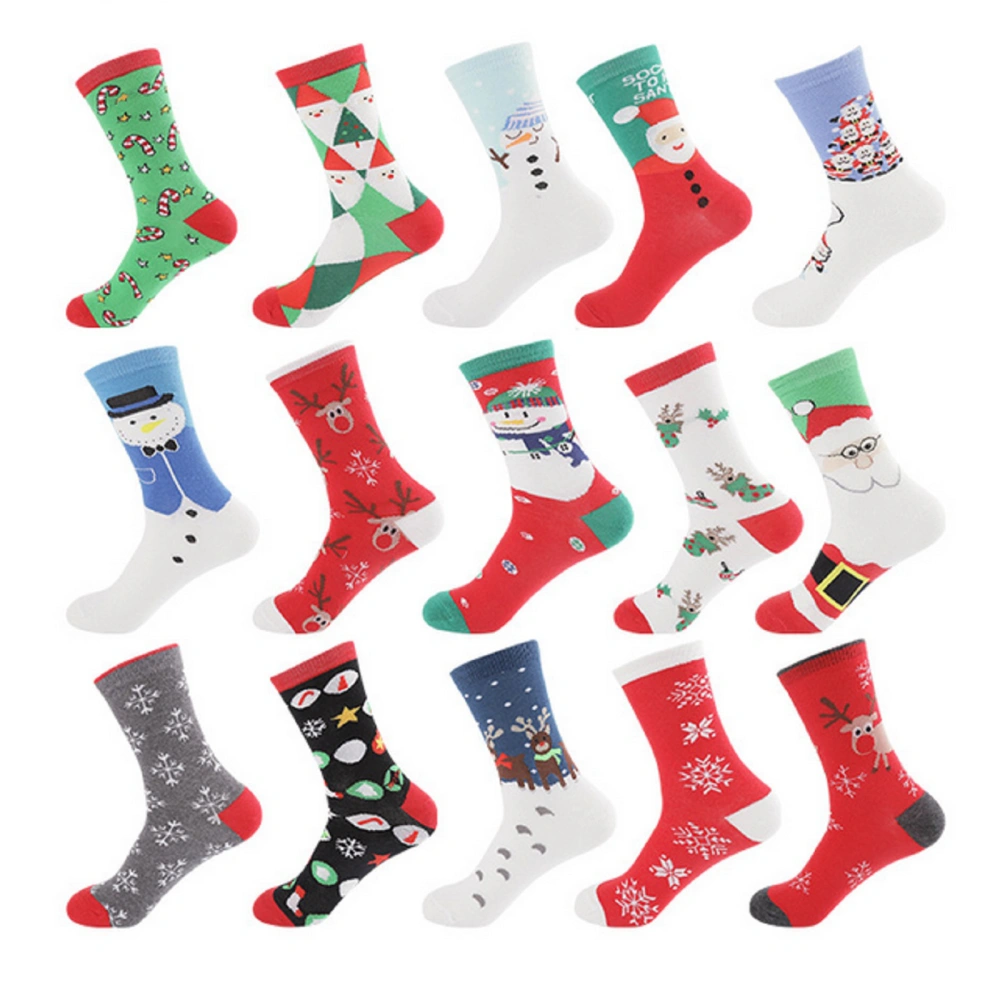 Christmas Socks with Cartoon Pattern, Warm Winter Accessory