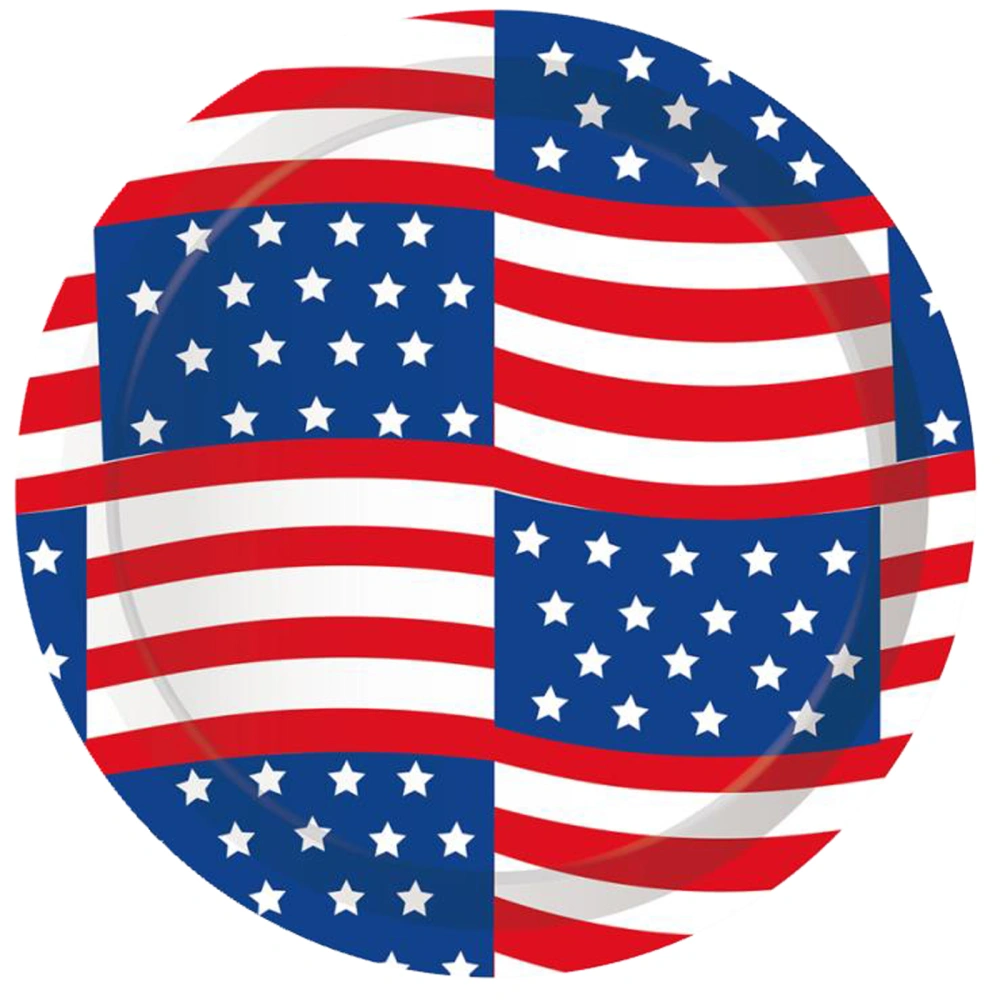 4th of July Tableware Disposable Paper Plates and Cups Set Supplies