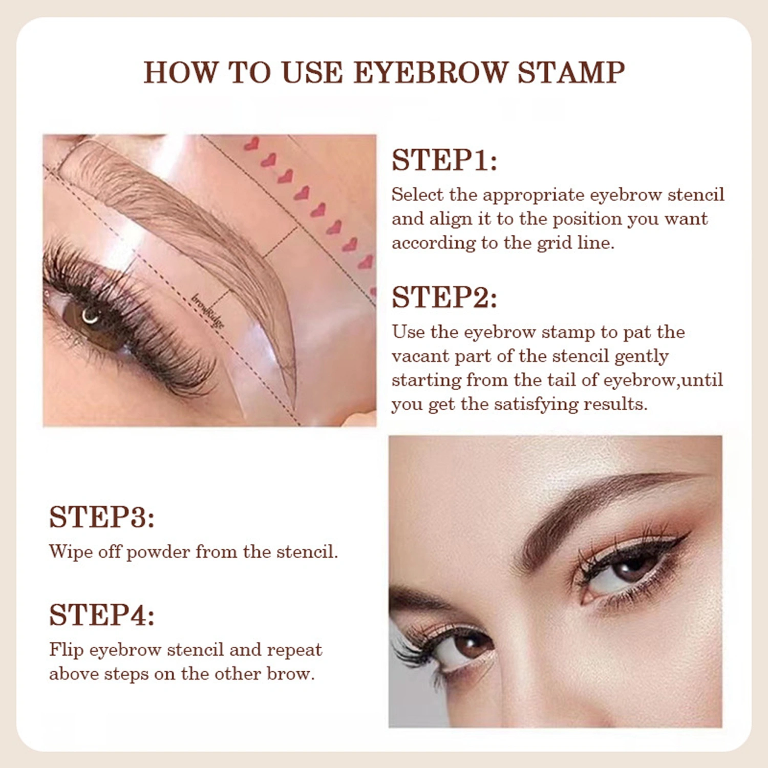 Waterproof Eyebrow Powder Eye Brow Stamping Eyebrow Stamp Stencil Kit