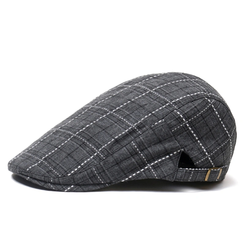 Adults Peaked Cap, Plaid Baseball Hat Beret Sun-Resistant Hat